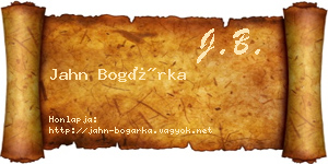 Jahn Bogárka névjegykártya